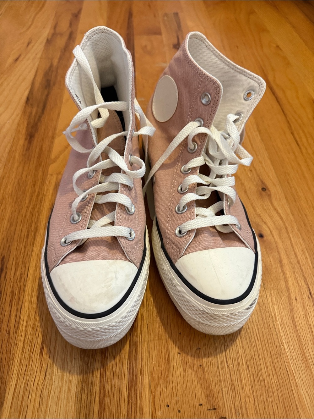 Converse High-Top Sneakers in Dusty Rose and White